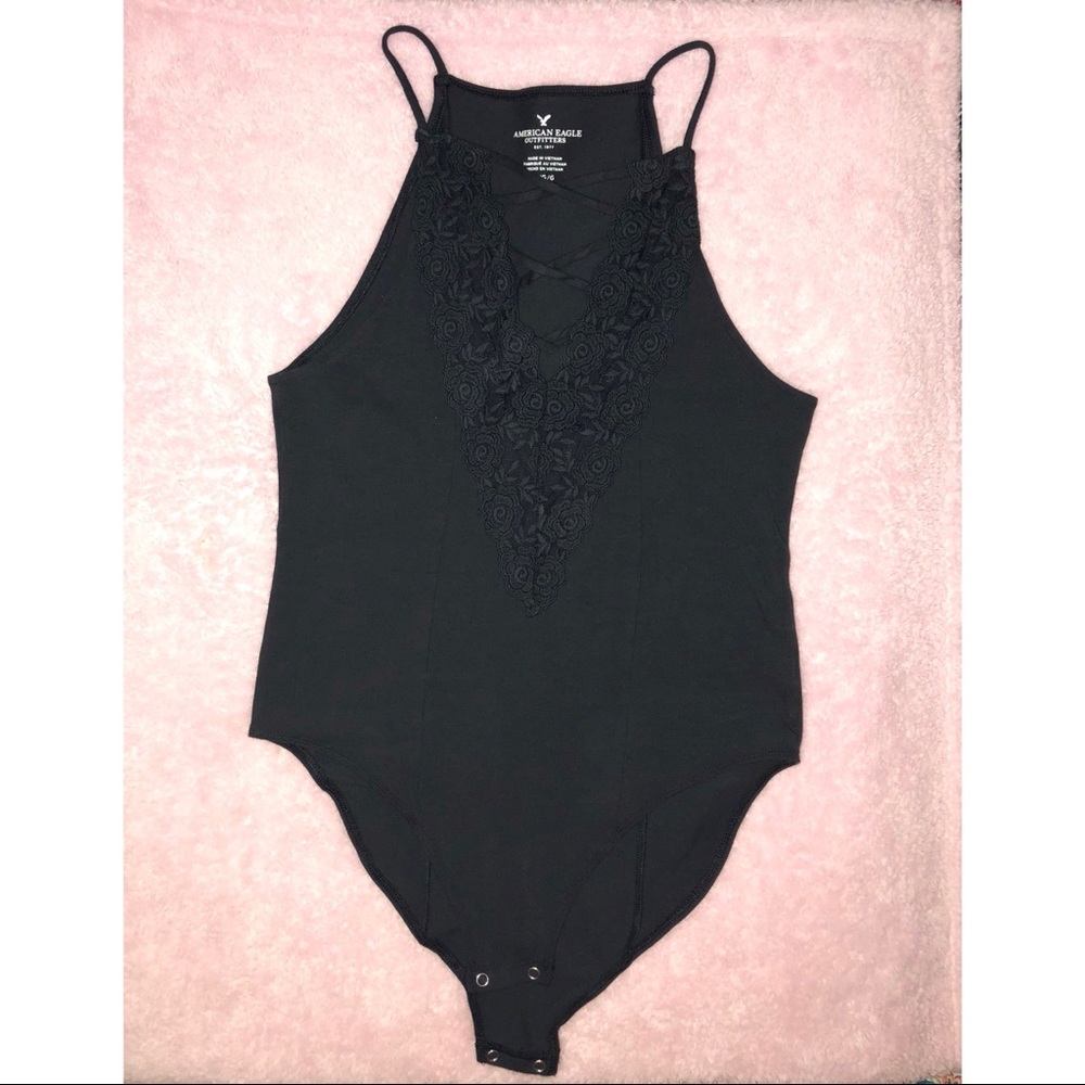 American Eagle Black Lace Bodysuit (Large)